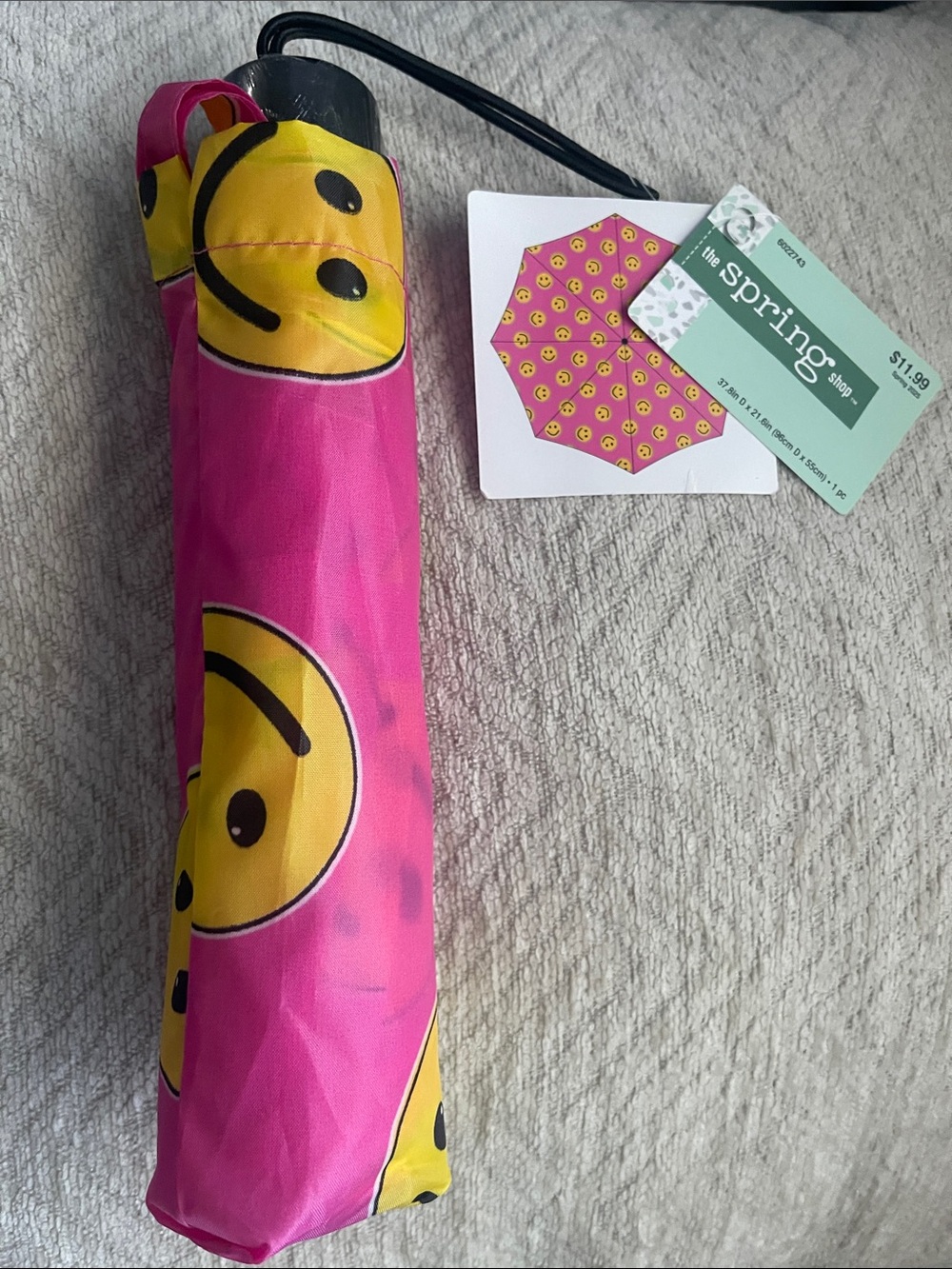 Hobby Lobby Kids Emoji Compact Umbrella - Pink & Yellow